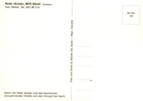 Giswil Giswyl OW Hotel Krone mit den dazugehörenden Chal – Bild 2
