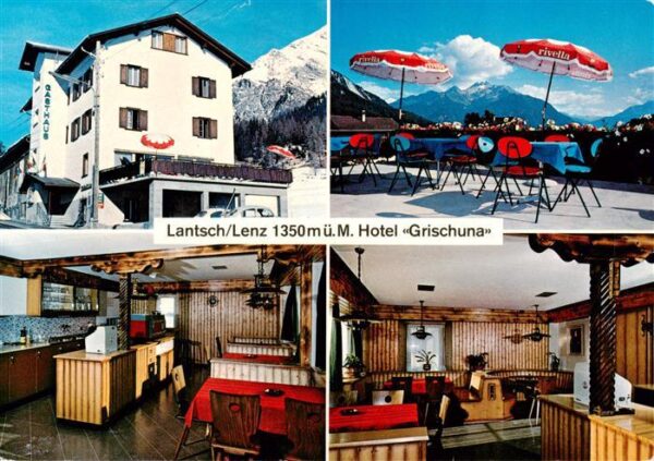 Lantsch Lenz GR Hotel Grischuna Terrasse Gasträume
