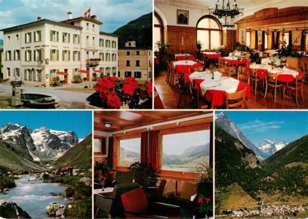 Lavin GR Hotel Piz Linard Gasträume Panorama