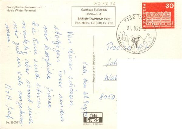 Safien Thalkirch GR Gasthaus Turahaus – Bild 2