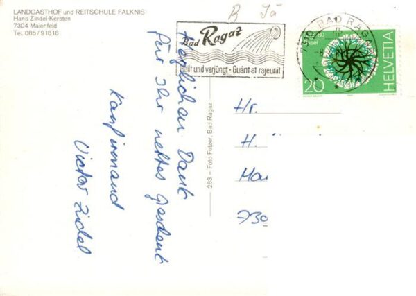 Maienfeld GR Landgasthof und Reitschule Falknis – Bild 2