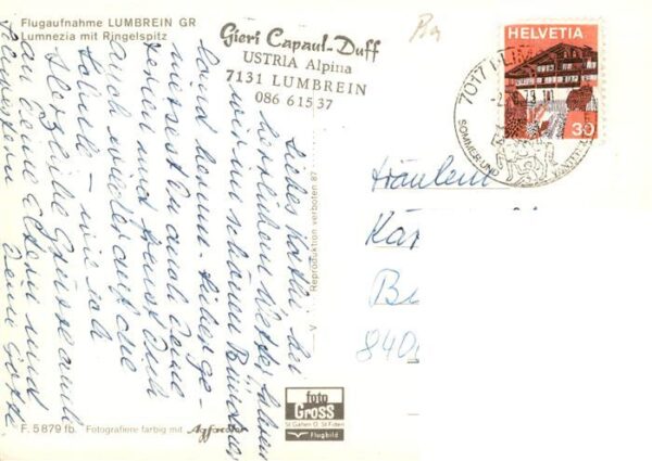 Lumbrein GR Lumnezia mit Ringelspitz Fliegeraufnahm – Bild 2