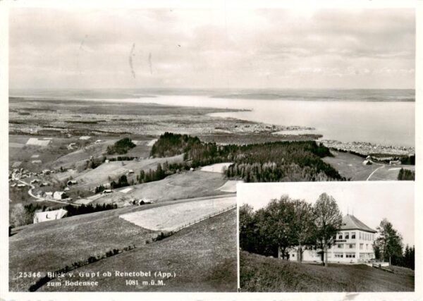 Rehetobel Blick vom Gupf zum Bodensee Gasthaus zu