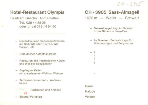 Saas-Almagell VS Hotel Restaurant Olympia Gasträume – Bild 2