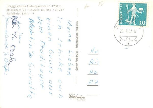 Filzbach GL Berggasthaus Habergschwend Gastraum Ses – Bild 2