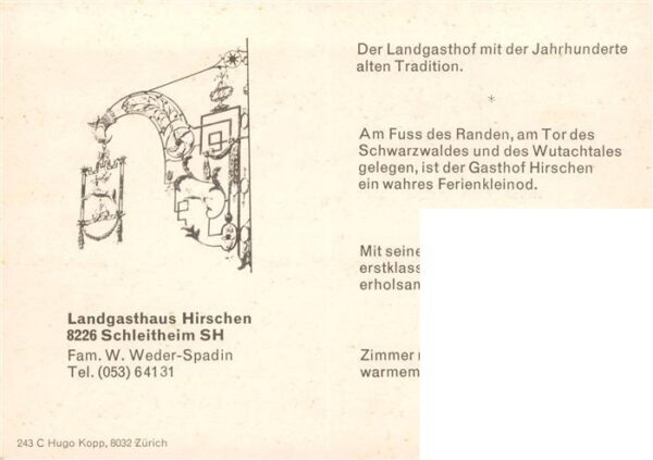 Schleitheim SH Gasthaus Hirschen Gasträume Fliegeraufn – Bild 2