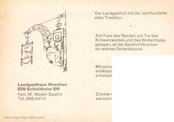 Schleitheim SH Landgasthaus Hirschen Gasträume Flieger – Bild 2