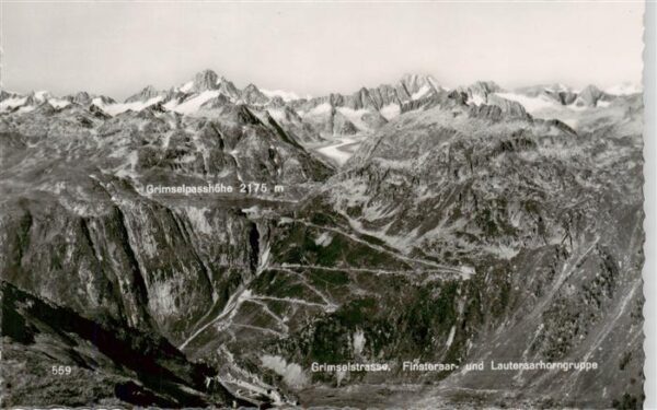 Grimsel Passhoehe Fliegeraufnahme mit Hotel Restaurant Al