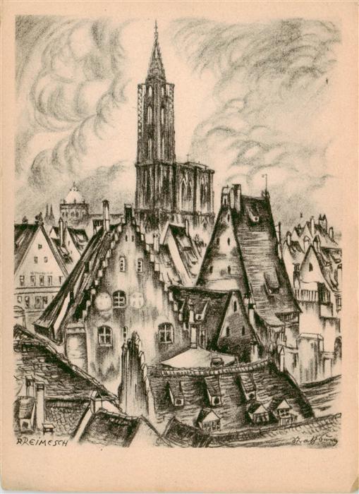 Strassburg  Strasbourg 67 Bas-Rhin Stadtbild mit Münster Reimesch Künstler