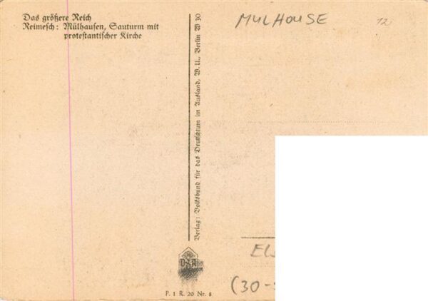 Muelhausen Elsass Sauturm mit protestantischer Kirche Zei – Bild 2