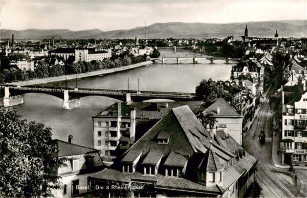 Basel BS Die drei Rheinbrücken