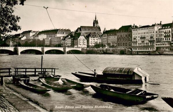 Basel BS Fähre und Mittlere Rheinbrücke