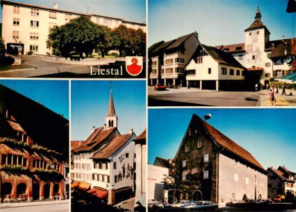 Liestal BL Orts und Teilansichten Rathaus Kirche S