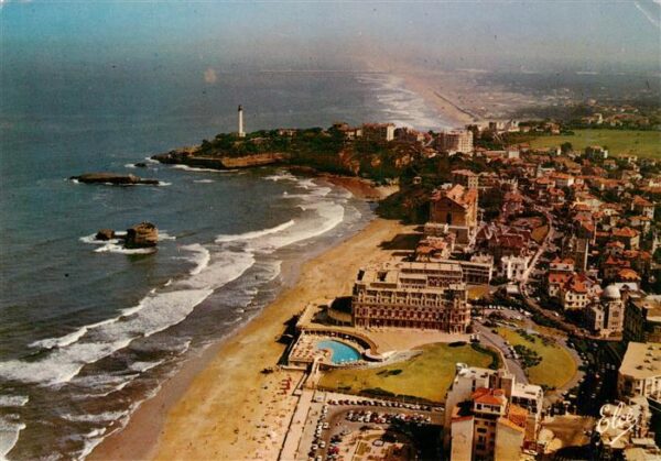 Biarritz Pyrenees Atlantiques Vue generale aerienne de la Grande Plag