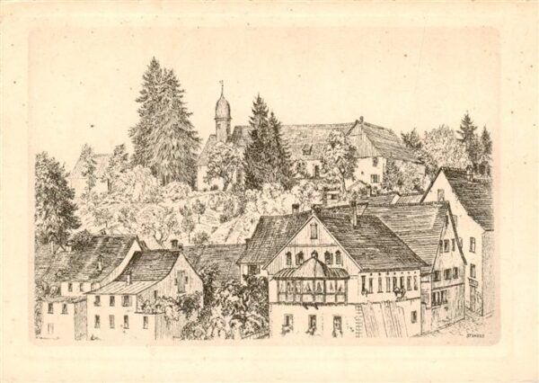 Stein am Rhein SH Auf Burg Zeichnung