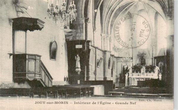 Jouy-sur-Morin 77 Seine-et-Marne Interieur de l’Eglise Grande Nef