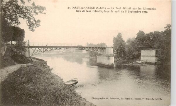 Mary-sur-Marne 77 Seine-et-Marne Le Pont detruit par les Allemands lors