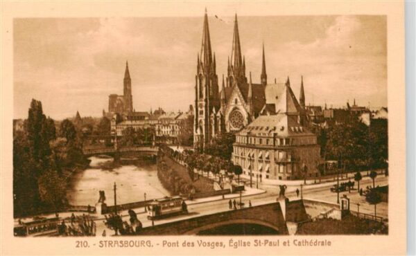 Strasbourg  Strassburg 67 Bas-Rhin Pont des Vosges Eglise St Paul et Cathe