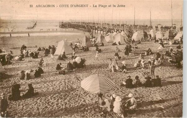 Arcachon 33 Gironde Cote d’Argent La Plage et la Jetee