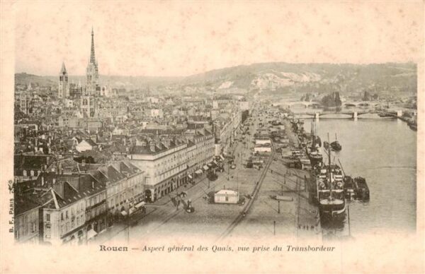 Rouen 76 Aspect general des Quais vue prise du T