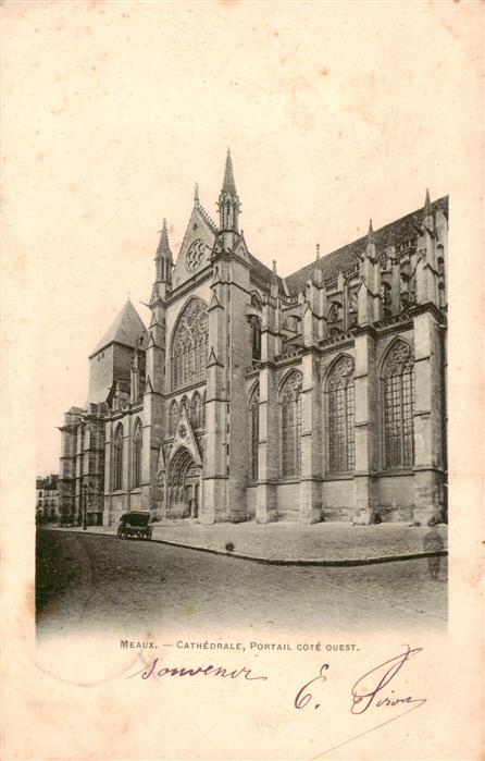 Meaux 77 Seine-et-Marne Cathedrale Portail cote Ouest