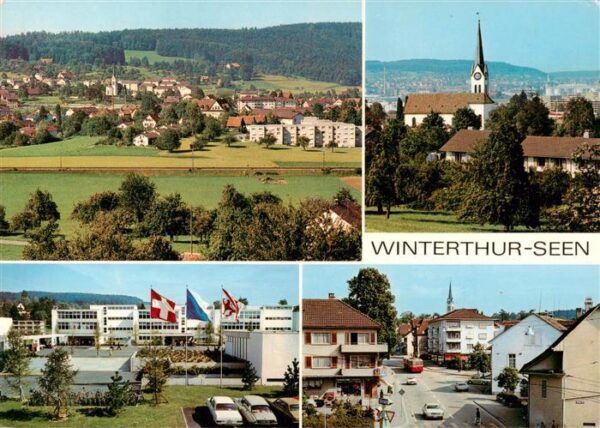 Winterthur  ZH Panorama Kirche Strassenpartie