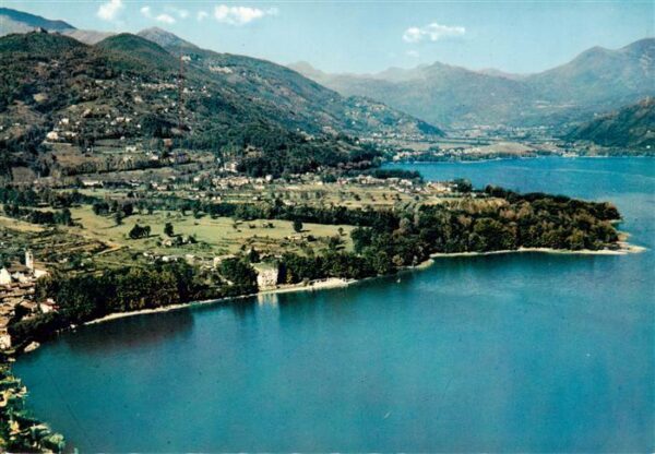 Caslano TI Lago di Lugano Fliegeraufnahme