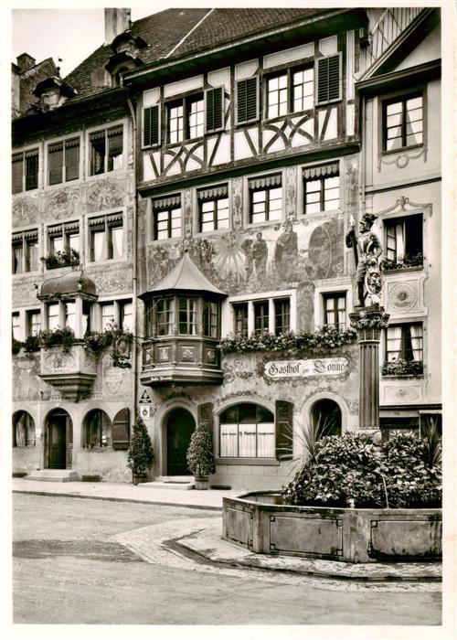 Stein Rhein SH Hotel Sonne mit Scheffelstube Brunnen