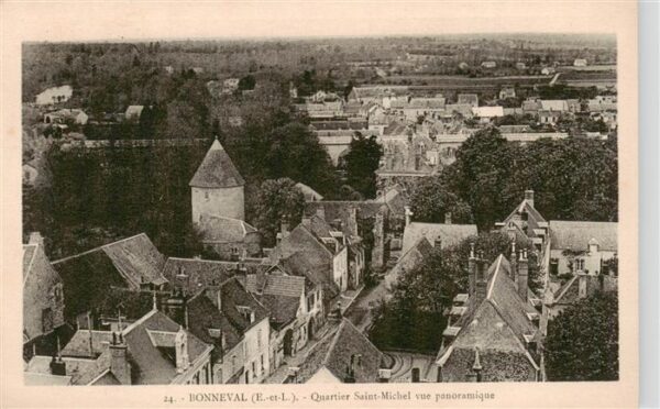 Bonneval 28 d Eure-et-Loir Quartier Saint Michel vue panoramique