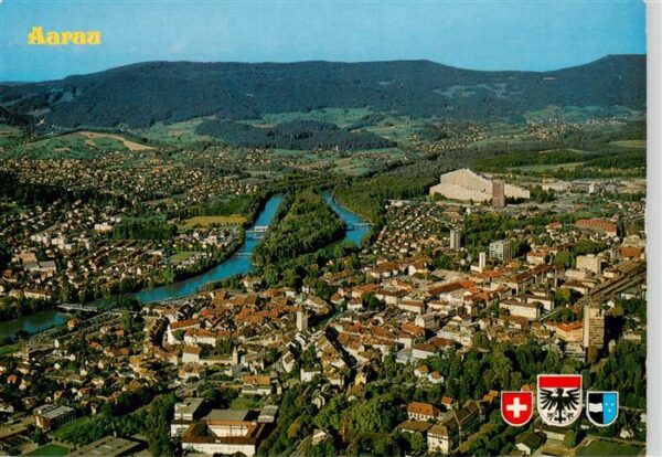 Aarau AG mit Küttingen Aare und Jura Fliegeraufn