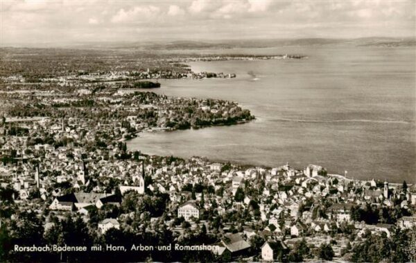 Rorschach Bodensee SG Fliegeraufnahme mit Horn Arbon und Roma