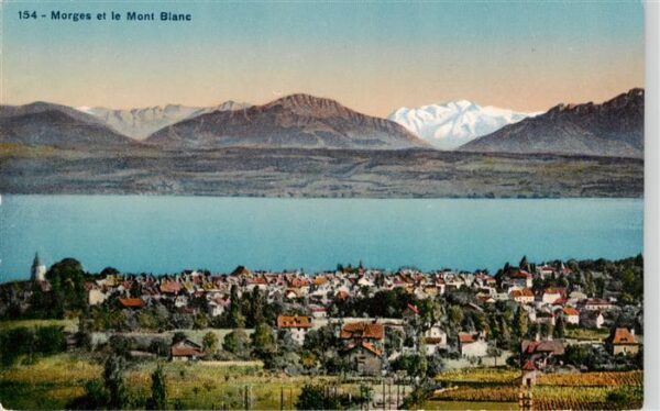 Morges VD et le Mont Blanc Vue aerienne