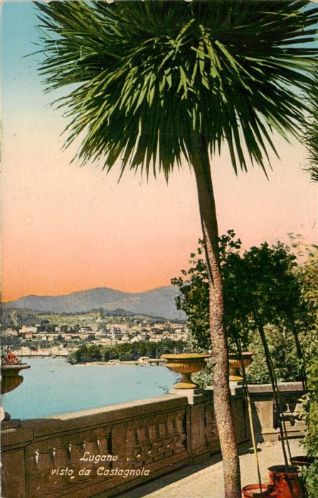 Lugano Lago di Lugano TI Visto da Castagnola