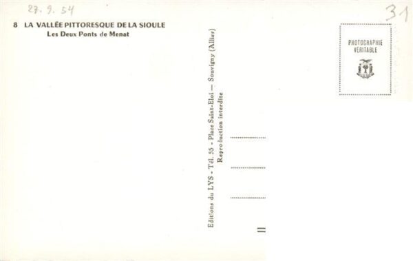 Sioule Les Deux Ponts de Menat Vue aerienne – Bild 2