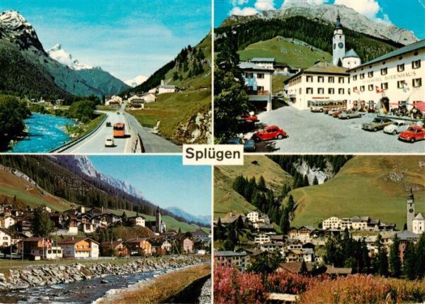Spluegen 2113m GR San Bernardino Strasse Panorama Posthot