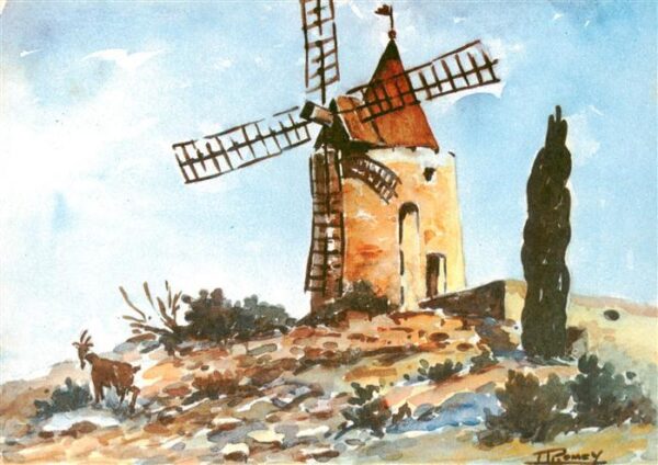 Fontvieille 13 Bouches-du-Rhone Le Moulin de Daudet Künstlerkarte