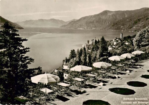Brissago Lago Maggiore TI Kurhaus Brenscino SEV Terrasse mit Bris