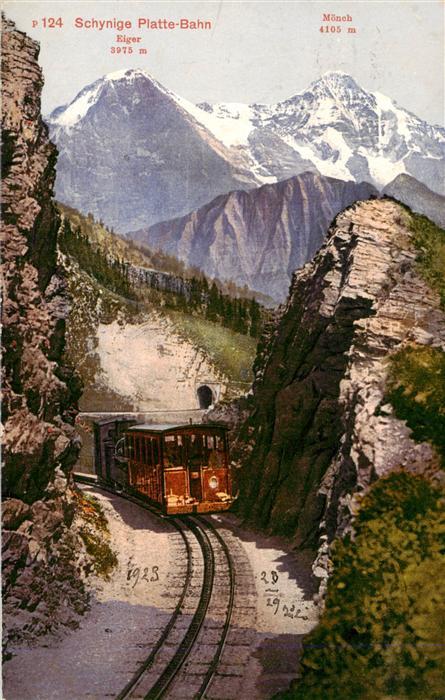 Schynige-Platte-Bahn BE mit Eiger und Mönch