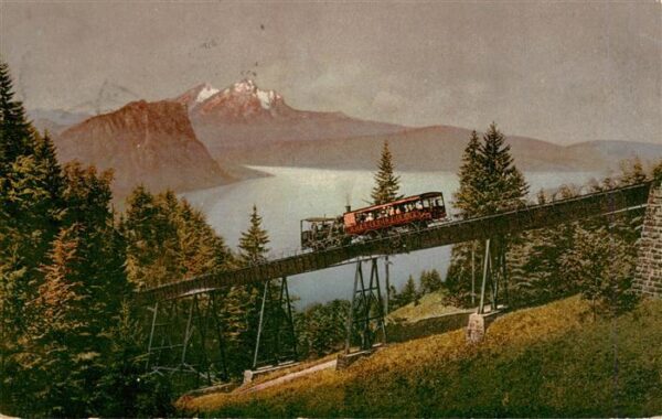 Vitznau Witznau Vierwaldstaettersee LU Rigibahn Schnurtobelbrücke Pilatus