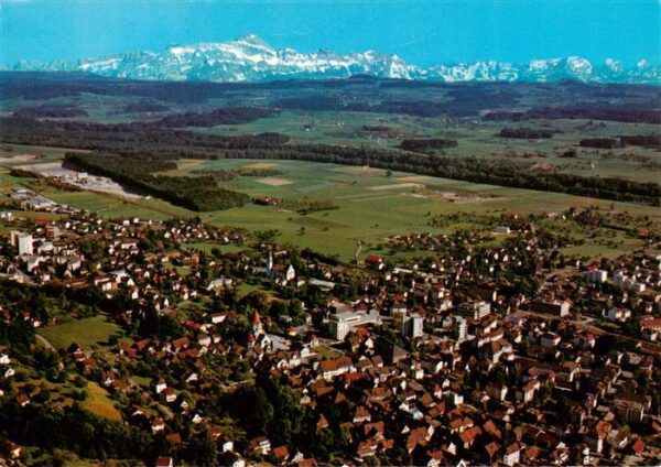 Weinfelden TG Blick zur Säntiskette Fliegeraufnahme