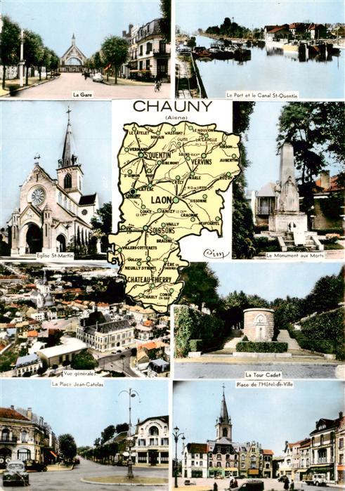 Chauny 02 Aisne La Gare Le Port Eglise St Martin Le Mon