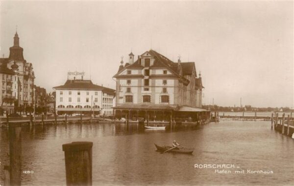Rorschach Bodensee SG Hafen mit Kornhaus