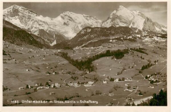 Unterwasser  Toggenburg SG mit Stoss Säntis und Schafberg