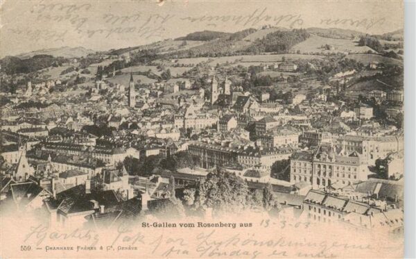 St Gallen SG Blick vom Rosenberg
