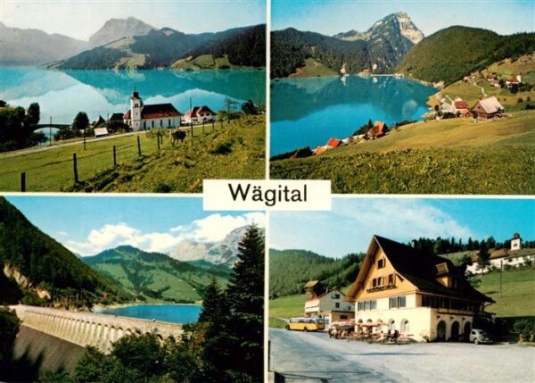 Innerthal Innertal SZ Gasthaus Stausee Wägital Kirche See Sta