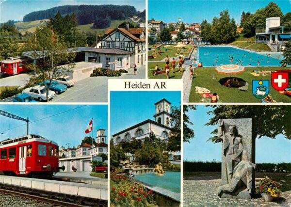 Heiden AR Bahnhof Schwimmbad Bahn Park Skulptur