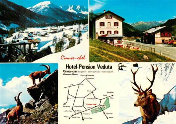 Cinuos-chel GR Hotel Pension Veduta Panorama Steinböck