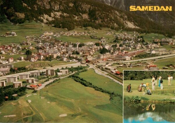 Samedan Samaden GR Fliegeraufnahme Golfplatz