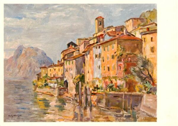 Gandria Lago di Lugano mit San Salvatore Gemälde