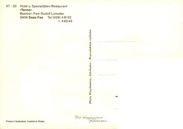 Saas-Fee VS Hotel und Spezialitäten Restaurant Tenn – Bild 2